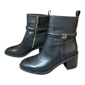 Michael Kors Mindy Leather Ankle Boots Black Size 9M